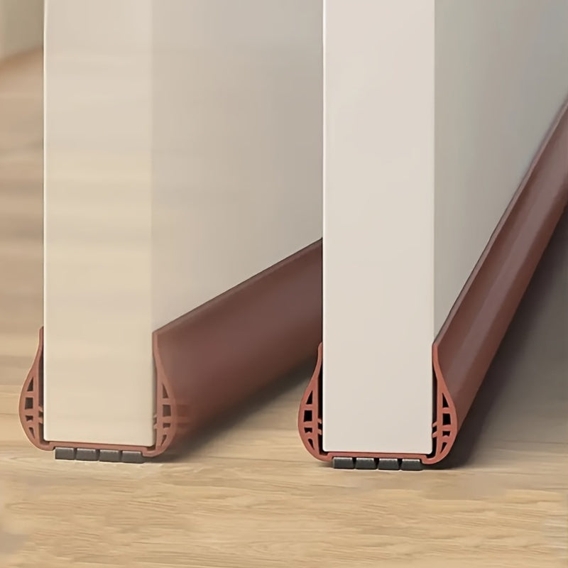 Brown draft stoppers on doors