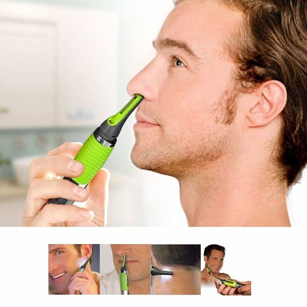 Precision LED Nose and Ear Hair Trimmer for Gentle Grooming