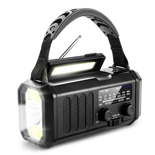 Solar Hand Crank Emergency Weather Radio with Flashlight for Survival and Outdoors