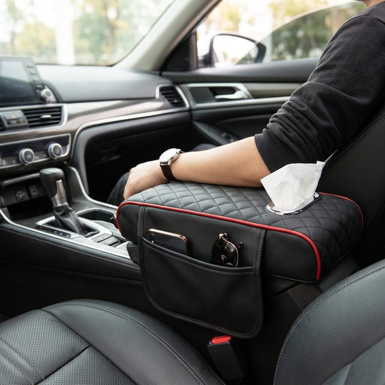 Quilted Memory Foam Center Console Armrest Cover for Car Comfort and Protection