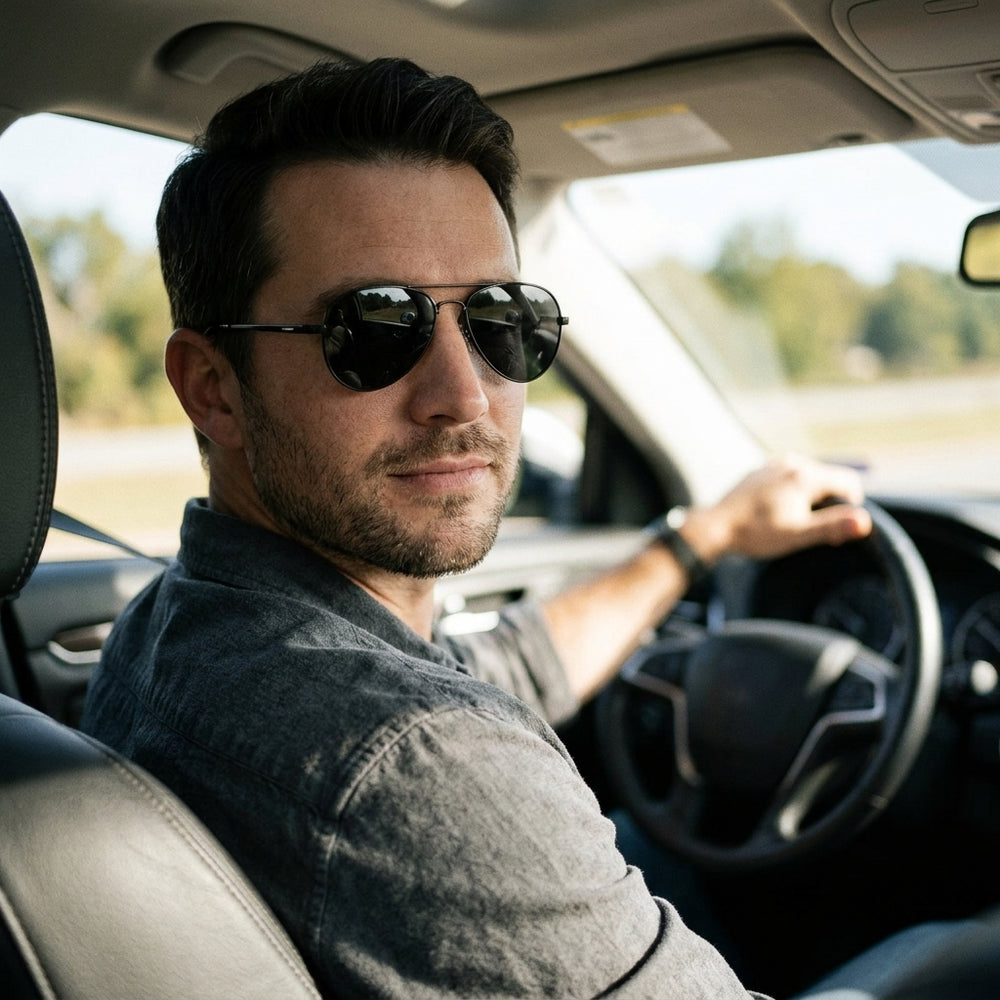 Classic Polarized Aviator Sunglasses for Driving and Everyday Wear