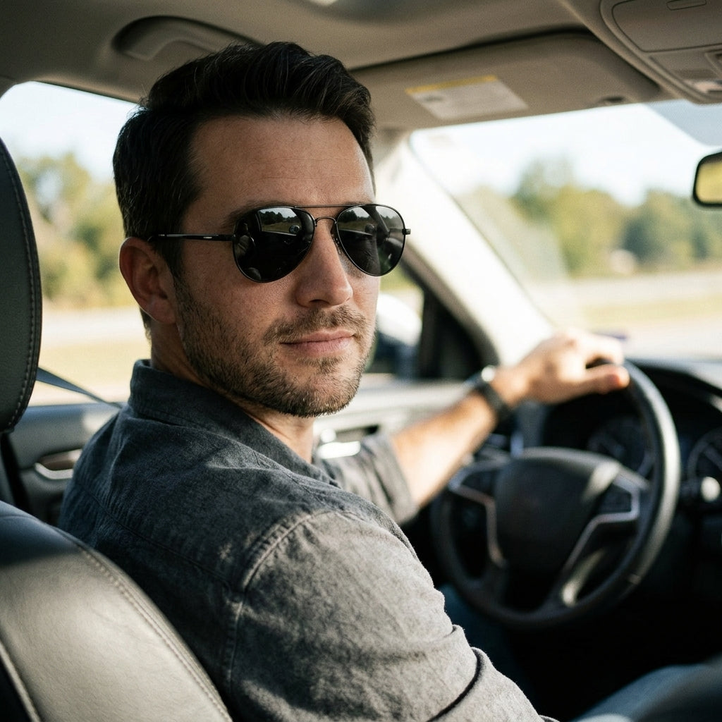 Classic Polarized Aviator Sunglasses for Driving and Everyday Wear
