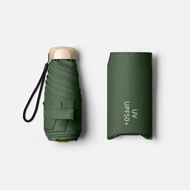 Compact Folding Mini Umbrella for Sun and Rain Protection