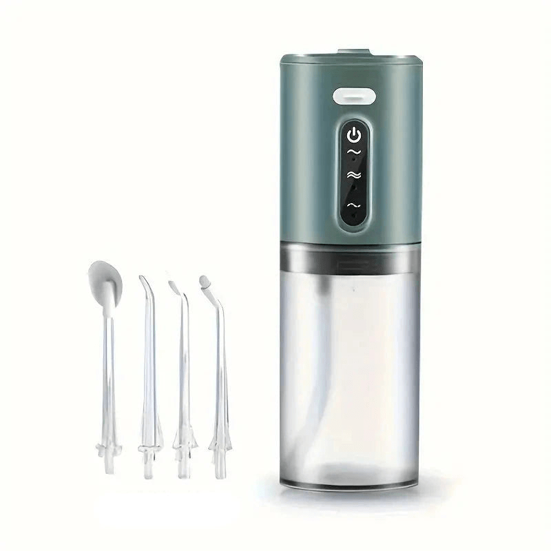 Green water flosser with tips